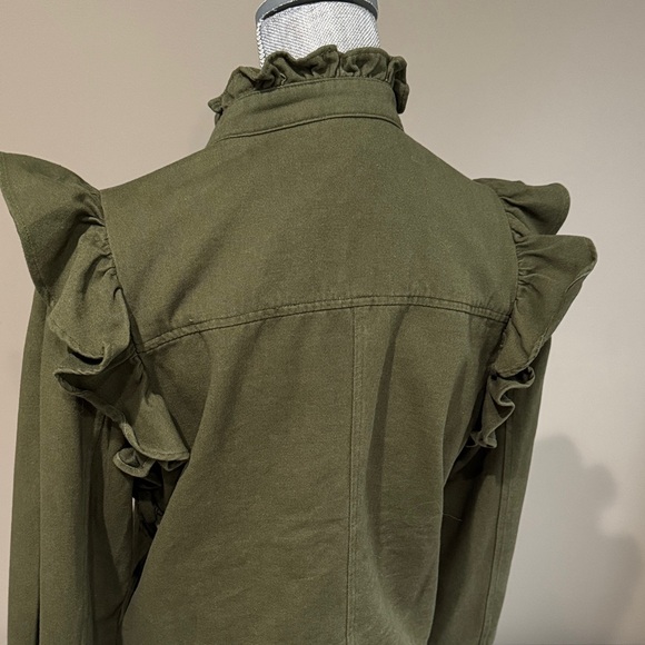 Anthropologie Olive Ruffle Women's Jacket - Picture 6 of 9